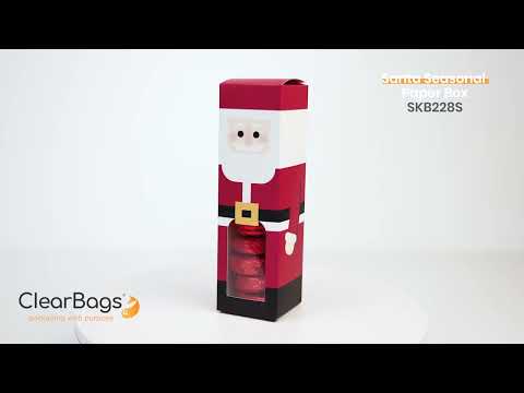 Clear Bags Santa Paper Box with Window Set of 5