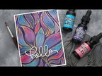 Tim Holtz Distress Reinker Picked Raspberry Ranger TXR35022 Watercolored Greeting Card Video