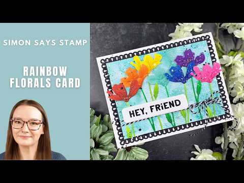 Simon Says Stamp Petal Point Frames Wafer Dies s1132 Every Happiness Amy Rysavy Rainbow Florals Card | Simon Says Stamp