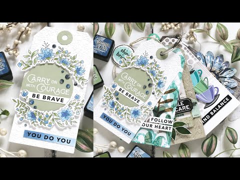 Tim Holtz Distress Mini Ink Pad STORMY SKY Ranger TDP40217 Courage Tag Video