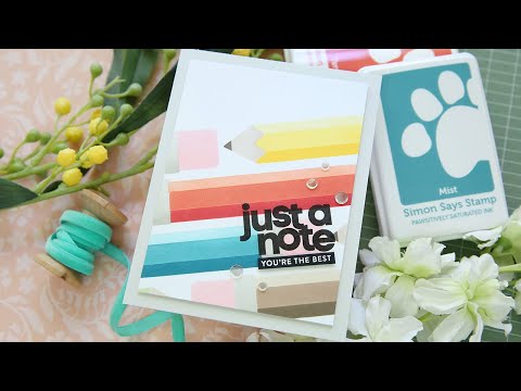 Simon Says Stamp Set of 5 Stencils Just Write Layered Pencils 1045stc