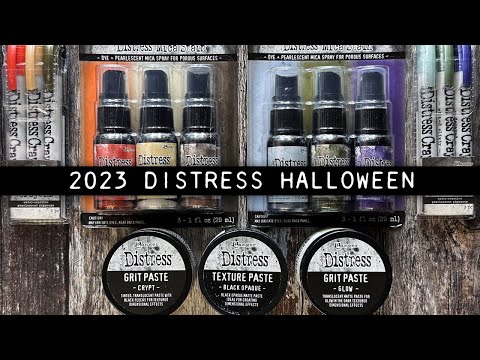 Tim Holtz Distress Halloween Grit Paste Glow Ranger tshk84464 Colorful Halloween Projects Video
