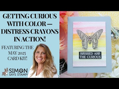 Ranger Tim Holtz Distress Crayon Peeled Paint TDB49623 Colorful Butterfly Card Video