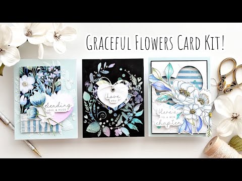 Simon Says Stamp Card Kit of the Month August 2024 Graceful Flowers ck0824 *