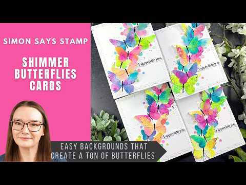 CZ Design Clear Stamps Bereavement Thank Yous cz3101c In My Heart Shimmer Butterflies Cards | Simon Says Stamp Amy Rysavy