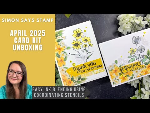 Simon Says Stamp Card Kit of the Month April 2025 Butterfly Blossoms ck0425 SSS April Card Kit Unboxing + 2 Cards! Amy Rysavy