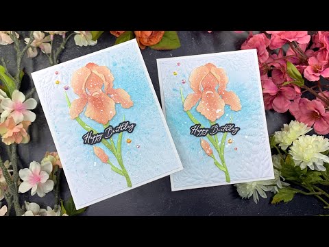 Honey Bee Soiree Embossing Folder hbef-015 Birthday Iris Card Video