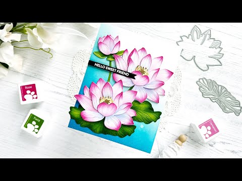 Honey Bee Lovely Layers Water Lily Die Set hbds-llwater Hello Sweet Friend Card Video