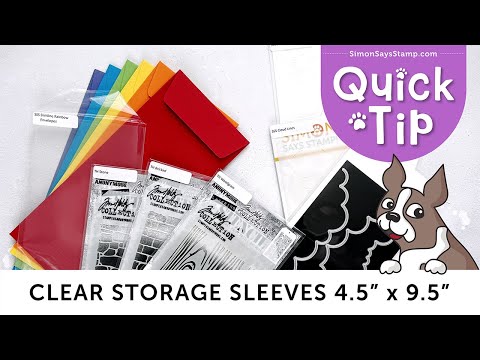 Simon Says Stamp 9.5 x 4.5 Clear Storage Sleeves 50 Pack st0074