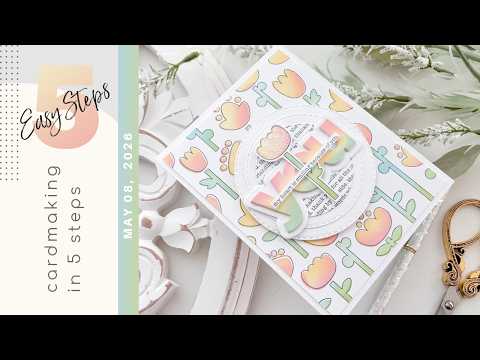 Simon Says Stamps and Stencils Folk Flowers set1206ff In My Heart Brighten a Friend's Day with This Easy 5-Step Formula Card | Simon Says Stamp Folk Flowers Tina Smith