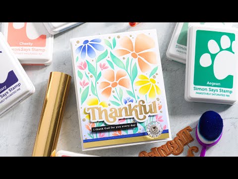 Simon Says Stamp Set of 4 Stencils Floral Whimsy ssst221683