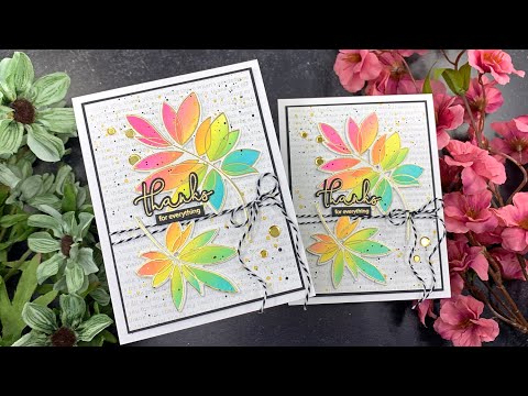 Simon Says Stamps Dies and Stencils and Foil Transfer Cards Friendship Leafy Cluster Splendor Amy Rysavy Colorful Branches