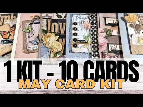 Simon Says Clear Stamps Long Stem Florals 3385ssc 1 kit - 10 cards | SSS May 2026 Card Kit Vicky Papaioannou