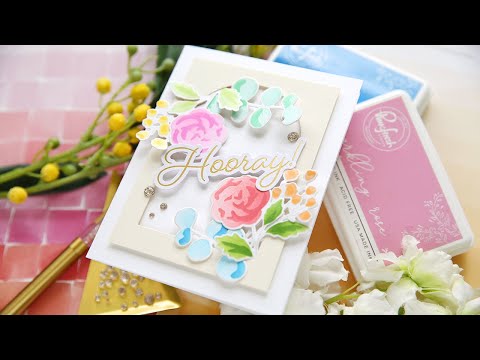 PinkFresh Studio 1/2 inch Blending Brush Set pf105es Minimalist Hooray Card Video