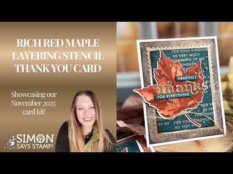 Simon Says Stencils and Dies Red Maple set1066rm Nichol Spohr Woodsy Card