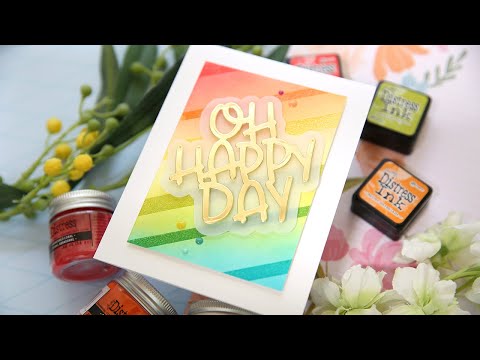 Tim Holtz Distress Embossing Glaze Squeezed Lemonade Ranger tde84105 Bright Oh Happy Day Card Video