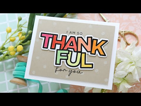 CZ Design Stamps and Dies Chunky Thankful Greetings set832ct