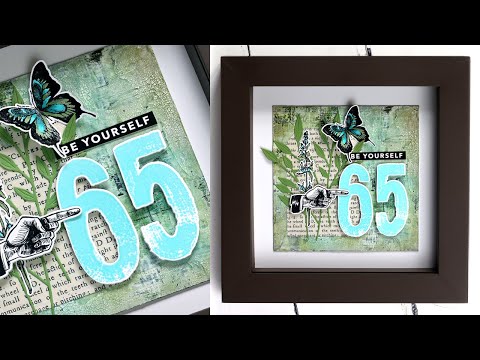 Tim Holtz Distress Embossing Glaze Salvaged Patina Ranger tde73871 Be Yourself Mixed Media Video