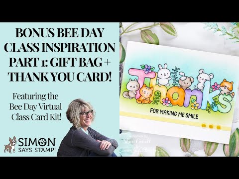 Simon Says Stamps Dies and Stencils Thanks Always set979ta Thanks Card |Shari Carroll Bee Day Class Bonus