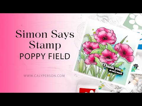 Simon Says Stamp Set of 4 Stencils Poppy Field ssst221690c