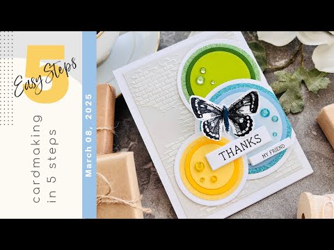 Simon Says Stamp EZ Strips and Dies Thank You set936et Favorite Things CARDMAKING IN 5 EASY STEPS | Using Basic Shapes Circles | 015 Tina Smith