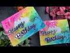 Tim Holtz Distress 8.5 x 11 Black Heavystock Ranger tda79293 Rainbow Birthday Card Video