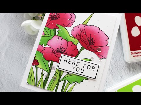 Simon Says Stamp Set of 4 Stencils Poppy Field ssst221690c