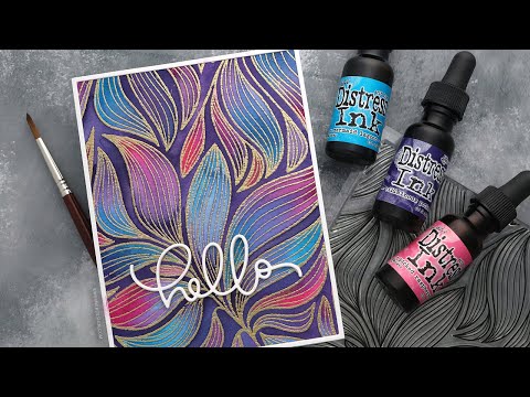 Tim Holtz Distress Reinker Mermaid Lagoon Ranger TXR43379 Watercolored Greeting Card Video