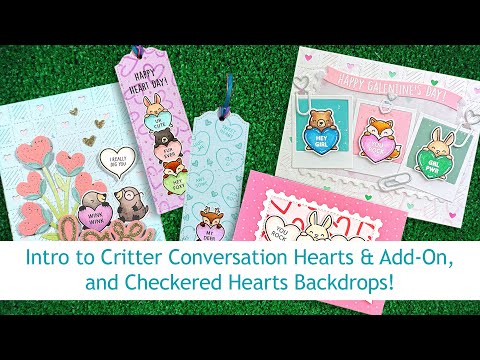 Introduction to Lawn Fawn's ritter Conversation Hearts & Checkered Hearts Backdrops