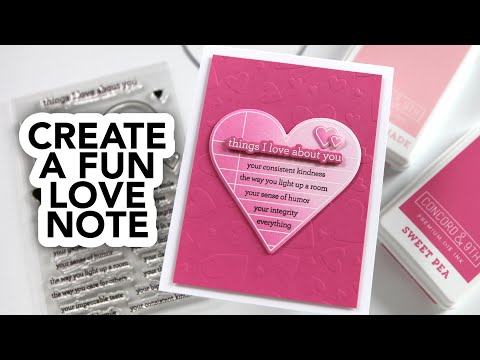 CZ Design Stamps And Dies Noted Heart Smitten