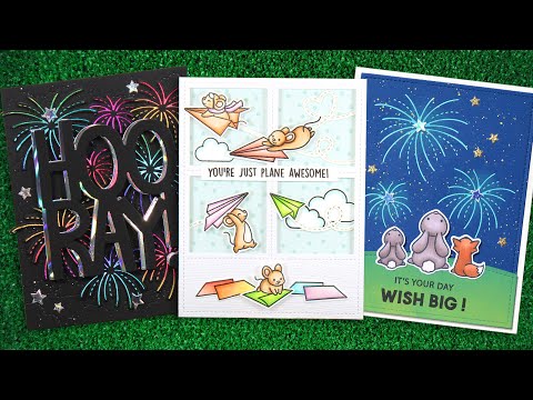 Lawn Fawn Set Fireworks Hot Foil Plates and Coordinating Dies lfsf video intro