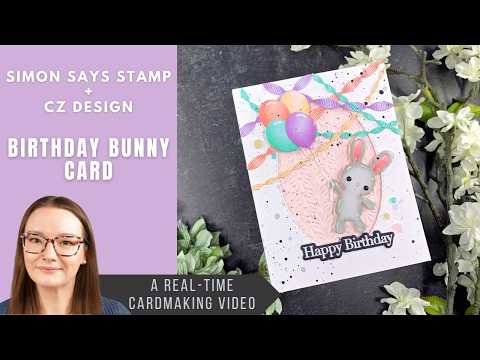 Simon Says Stamp STREAMER RIBBONS Wafer Dies s730 Birthday Bunny Card | Simon Says Stamp + CZ Design Amy Rysavy