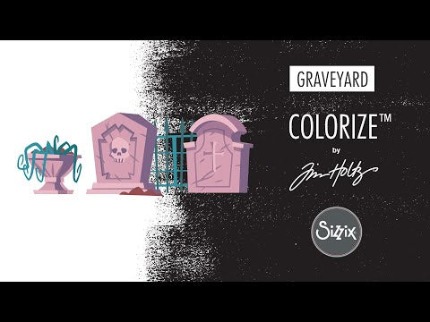 Tim Holtz Sizzix Graveyard Colorize Thinlits Dies 666383 how to