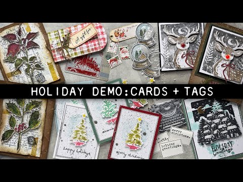 Tim Holtz Distress Mini Ink Pad Crushed Olive Ranger TDP39914 Holiday Cards Video