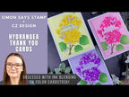 Simon Says Stamp Sparkler Scallop Frames Wafer Dies s1033 Always There Hydrangea Thank You Cards | Simon Says Stamp Amy Rysavy