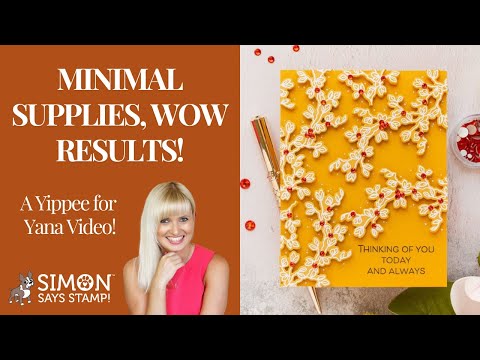 Simon Says Stamps and Dies Wildflower Cuttings set1003wc Friend Like You Minimal Supplies, WOW Results Easy Heat Embossed Card with Wildflowers Yana Smakula