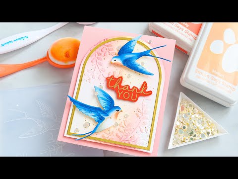 Simon Says Stamp Embossing Folder and Cutting Dies Soaring Swallows sfd500 Rain or Shine