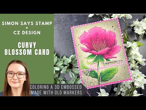 CZ Design Stamps and Dies Bereavement Thank Yous set1205bt In My Heart Amy Rysavy Curvy Blossom Card | Simon Says Stamp + CZ Design
