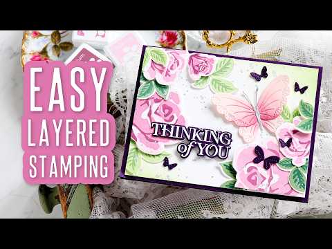 Simon Says Stamp Dewpierce Butterfly Wafer Dies s1127 Always There Stamped Roses with New Ink Cubes + Blog Hop NIna-Marie Trapani