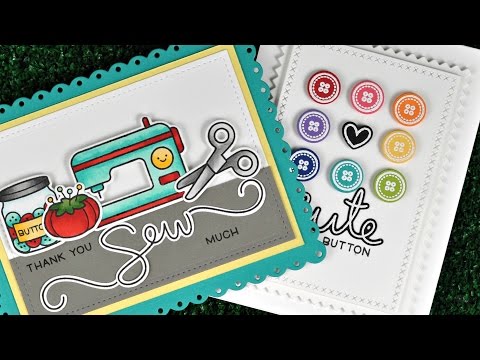 Lawn Fawn Sewn With Love Clear Stamps lf1309 video tutorial