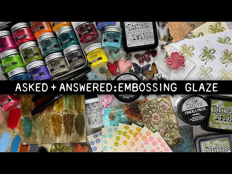 Tim Holtz Distress Embossing Glaze Tumbled Glass Ranger tde88165 Color Swatches Video