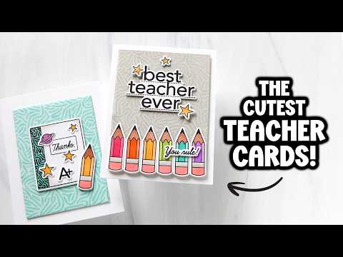 CZ Design Best Teacher Ever Wafer Dies czd302c Every Happiness Cathy Zielske The CUTEST cards to thank TEACHERS!