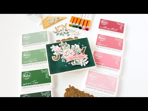 PinkFresh Studio Lush Forest Dye Ink Pad pfdi055 Joy To The World Card Video