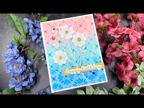 Simon Says Stamp Set of 3 Stencils Mosaic Tulips 1018st Splendor