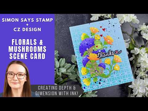 Simon Says Stamp Mushroom Stems Wafer Die s782 Just For You Florals & Mushroom Scene Card | Simon Says Stamp Amy Rysavy