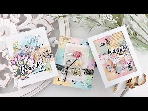 PREORDER Simon Says Stamps Dies and Stencils A Little Artsy set1214la 3 Easy Mixed Media Cards | Simon Says Stamp April 2026 Card Kit Tina Smith