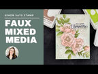 Simon Says Stamp Beautiful Flowers Wafer Dies sssd111862 Create a Faux Mixed Media Card with Stamps & Splatter | Simon Says Stamp Mindy Eggen