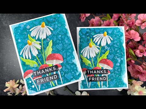 Simon Says Stencil Heart Blooms ssst221733 Sweetheart Amy Rysavy Watercolor Tutorial