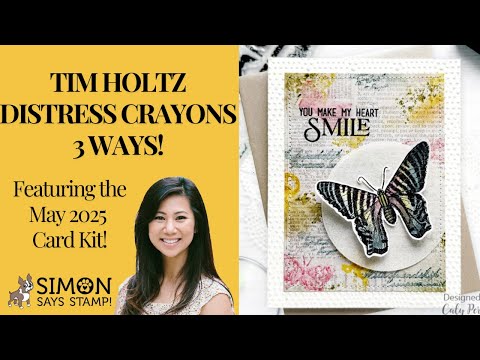 Ranger Tim Holtz Distress Crayon Fossilized Amber TDB49593 Beautiful Butterfly Card Video