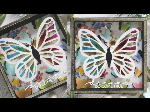 Dina Wakley Ranger BLACK GESSO Media MDM41719 Foiled Butterfly Shaker Box Video